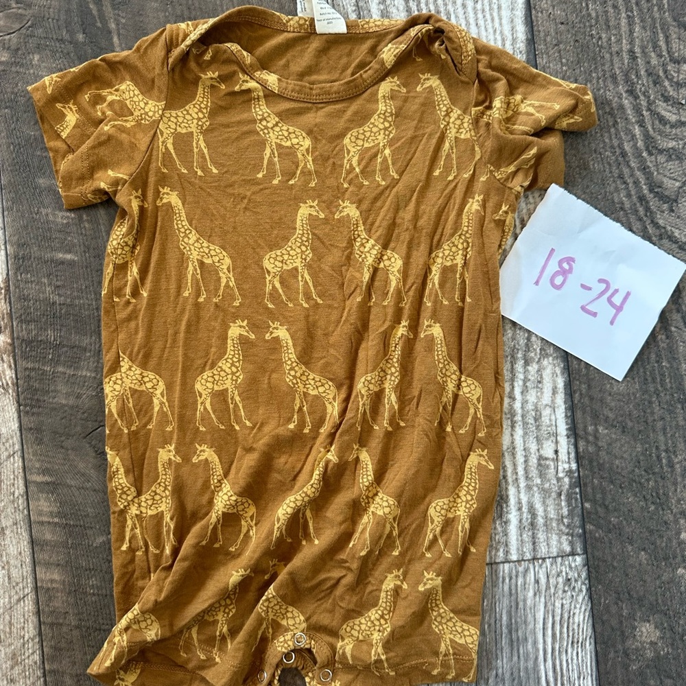 Kate Quinn Brown Giraffe Shortie Romper